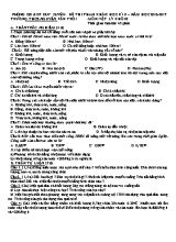 Đề thi tham khảo học kỳ 2 môn Vật lý Lớp 8 - Năm học 2016-2017 - Trường THCS Nguyễn Văn Trỗi (Có đáp án)